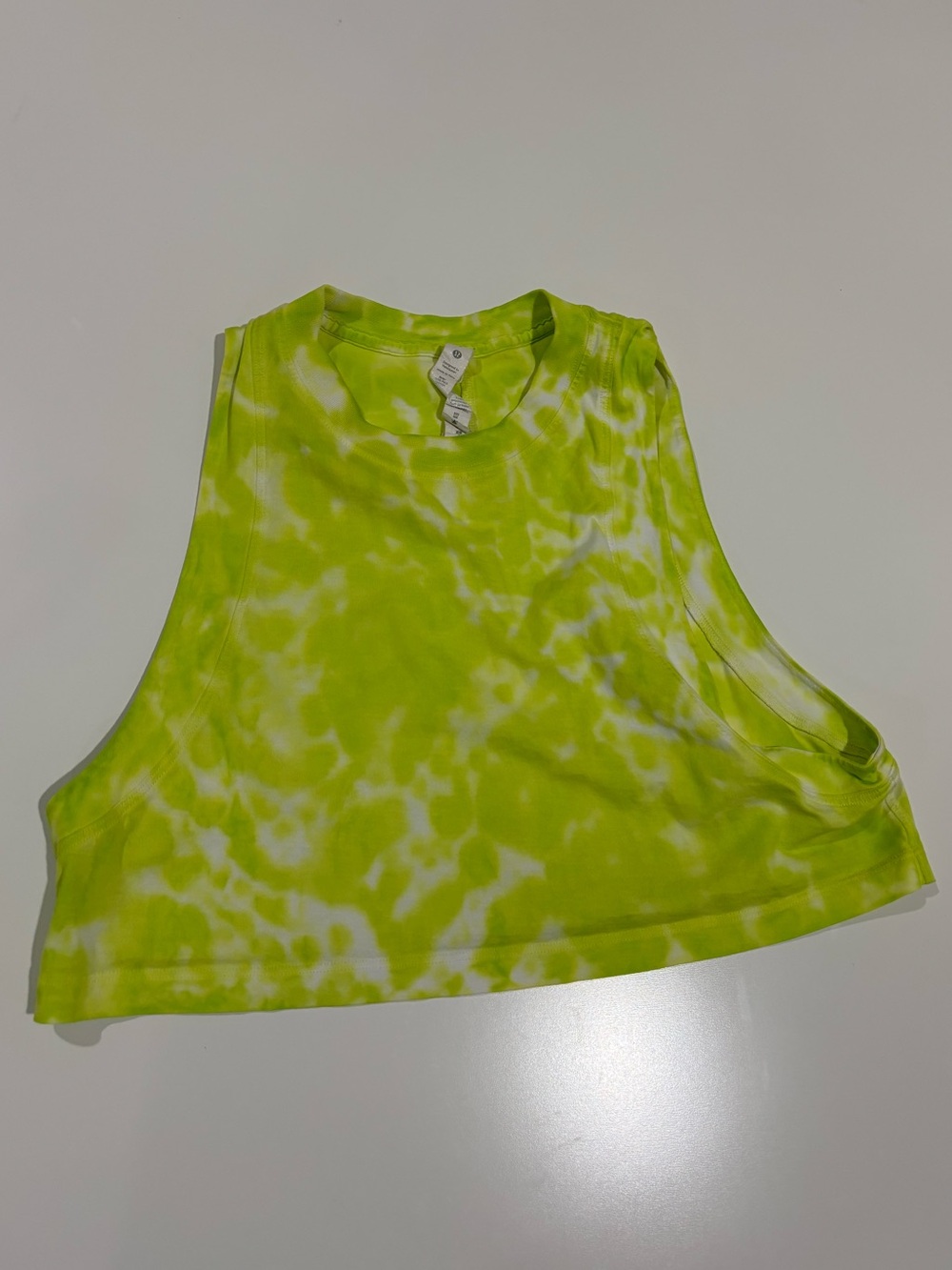 lululemon athletica Neon Lime Tie-Dye Cropped Muscle Tank